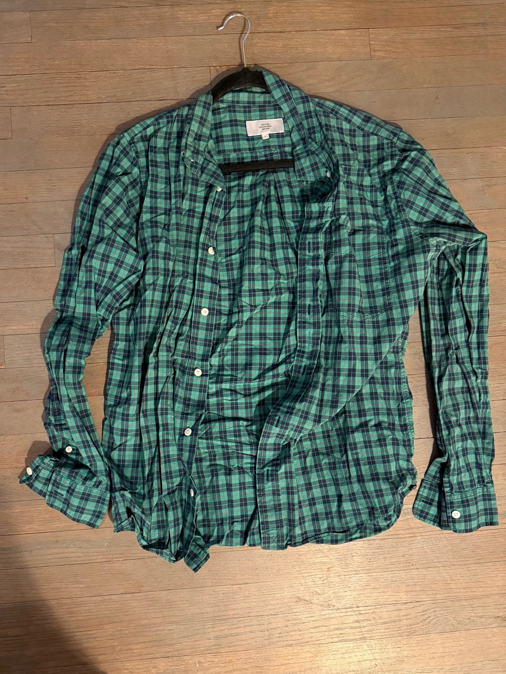 Jack Spade Green and Navy Plaid Button-Down Shirt